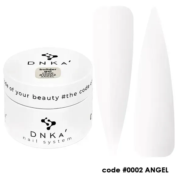 Моделюючий гель для нігтів Dnka Builder Gel, #0002 Angel молочний, 30 мл