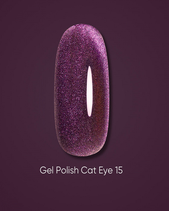 Гель-лак Dark gel polish Cat Eye 15 Без TРO, 6 мл