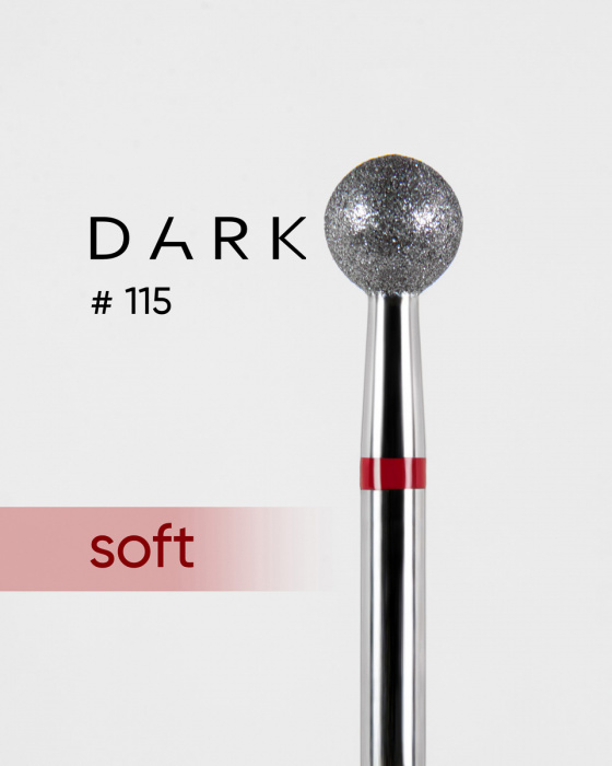 Фреза алмазна Dark No115 червона куля 5 мм