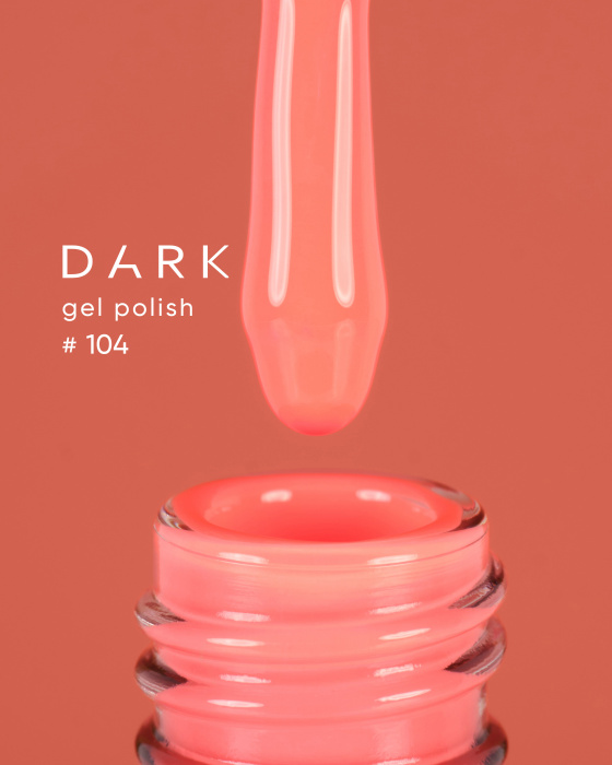 Гель-лак для нігтів Dark gel polish new collection 104 Персиковий Без TРO, 10 мл