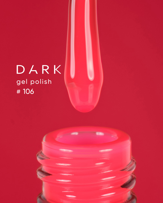 Гель-лак для нігтів Dark gel polish new collection 106 Червоний Без TРO, 10 мл