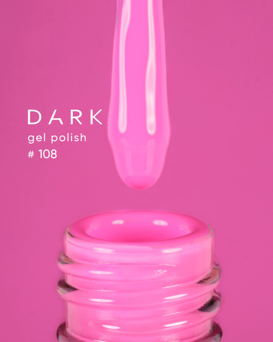 Гель-лак для нігтів Dark gel polish new collection 108 Рожевий Без TРO, 10 мл