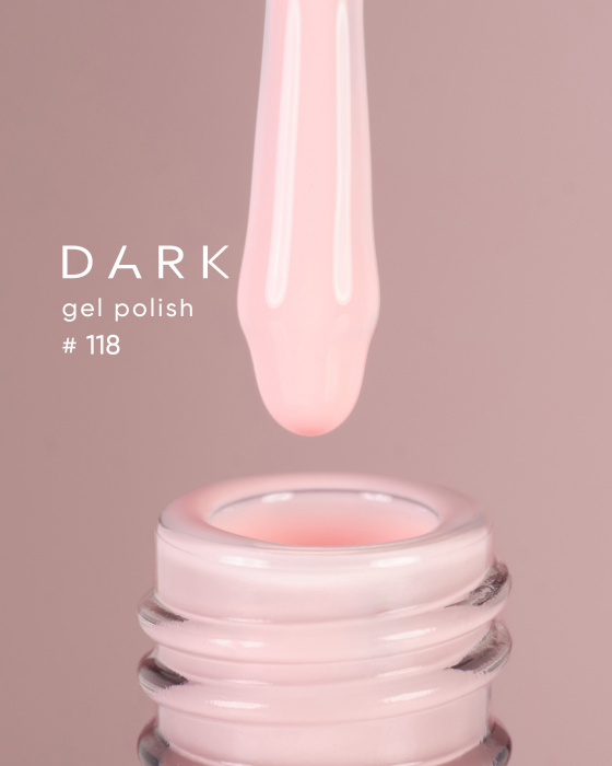 Гель-лак для нігтів Dark gel polish new collection 118 Молочно-рожевий Без TРO, 10 мл