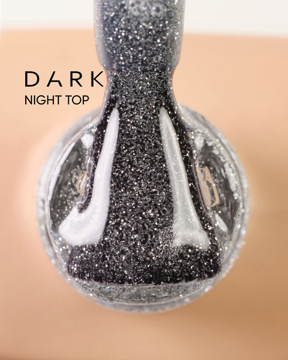 Світловідбиваючий топ для нігтів Dark Night Top з блискітками, 10 мл