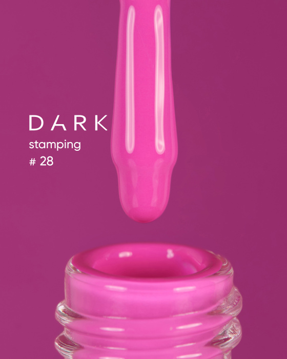 Лак для стемпінгу Dark Stamping polish №28 неоновий рожевий, 10 мл