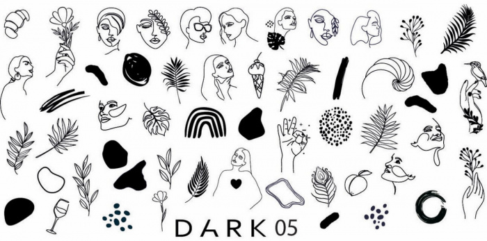 Пластина для стемпінгу Dark 05, металева