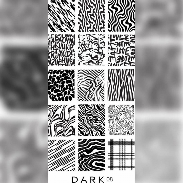 Пластина для стемпінгу Dark 08, металева