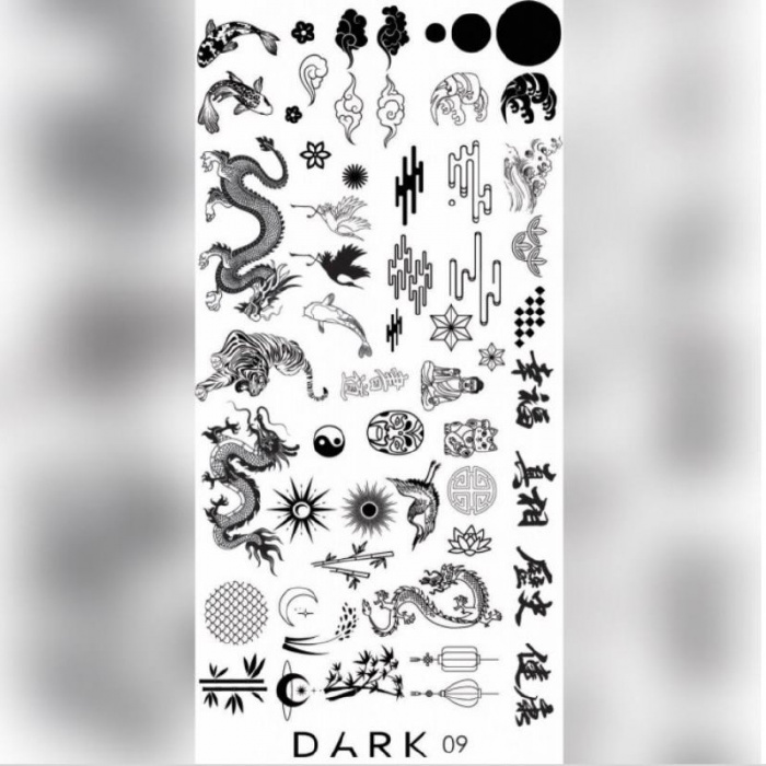 Пластина для стемпінгу Dark 09, металева