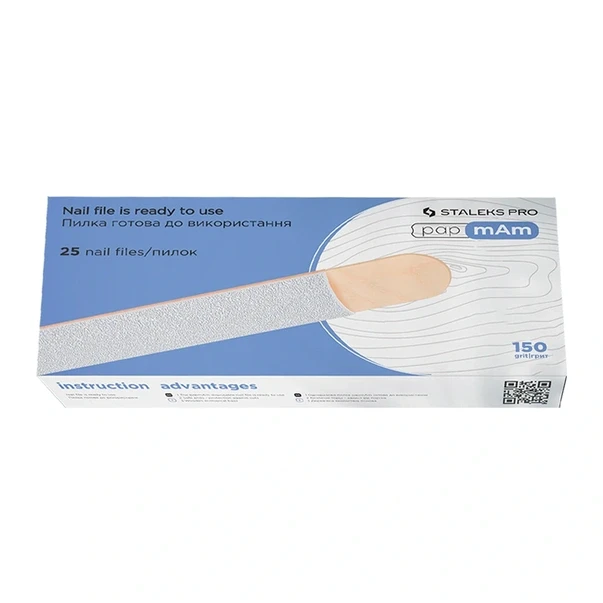 Змінні файли білі м'які papmAm на дерев'яній основі 150 грит Staleks Pro Expert Soft 20, 25 шт
