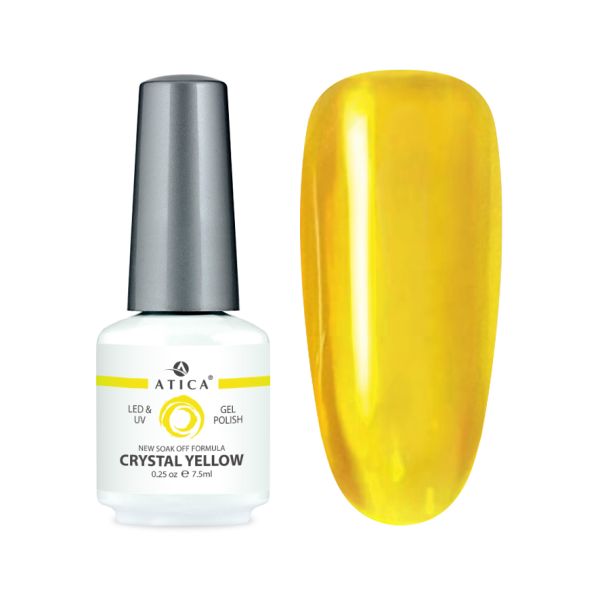 Гель-лак для нігтів Atica Crystal Yellow вітражний жовтий, 7.5 мл