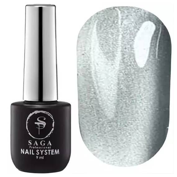 Гель-лак котяче око Saga Professional Glow Cat №09 срібний, 9 мл