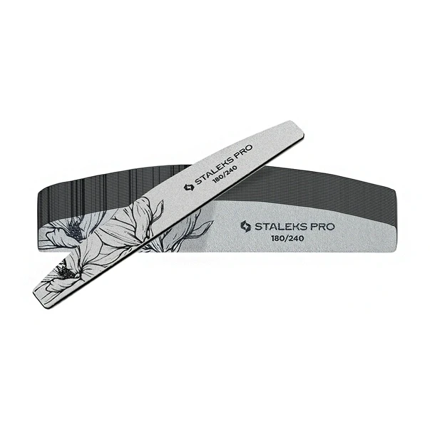 Пилка для нігтів мінеральна Staleks Pro Expert 180/240 грит півмісяць, 25 шт