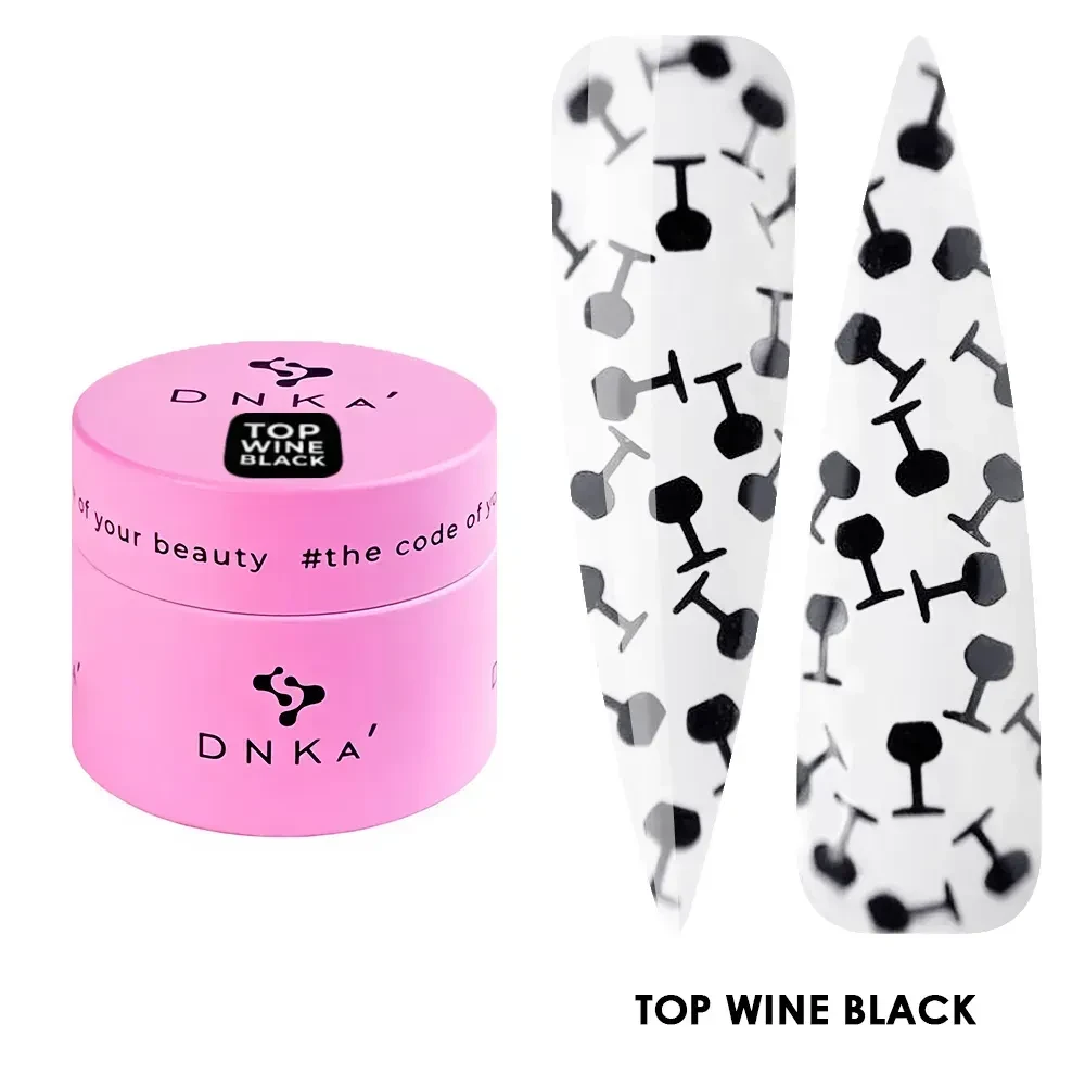 Топ для для нігтів DNKa Top Wine Black в банці, 15 мл