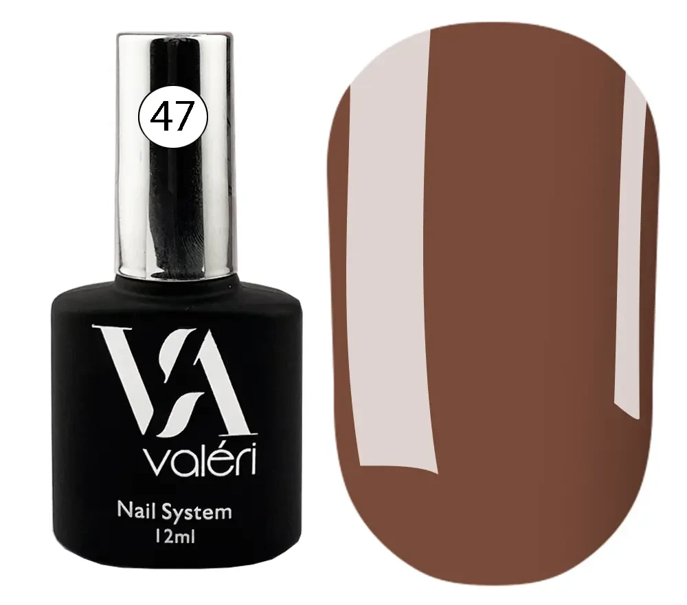 Камуфлююча база для нігтів Valeri Base Color №47 коричнева, 12 мл