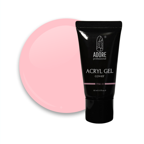 Камуфлюючий акрил-гель для нігтів Adore professional №03 - pink, 60 мл
