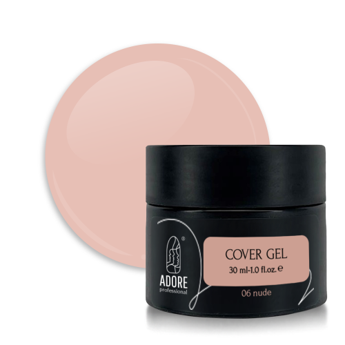 Камуфлюючий гель для нарощення нігтів Adore Cover builder gel №06 – nude, тілесний, 30 мл