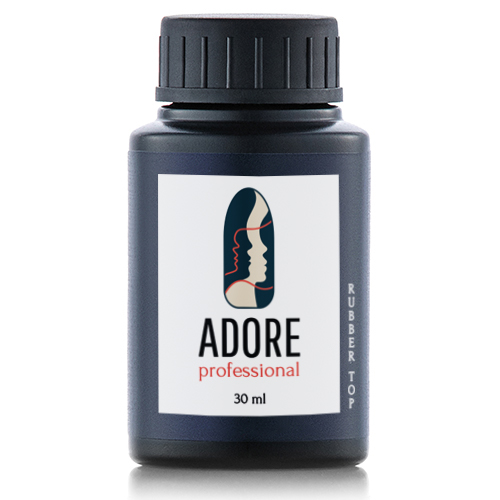 Топ для нігтів каучуковий з липким шаром Adore Rubber Top wipe з UV фільтрами прозорий, 30 мл
