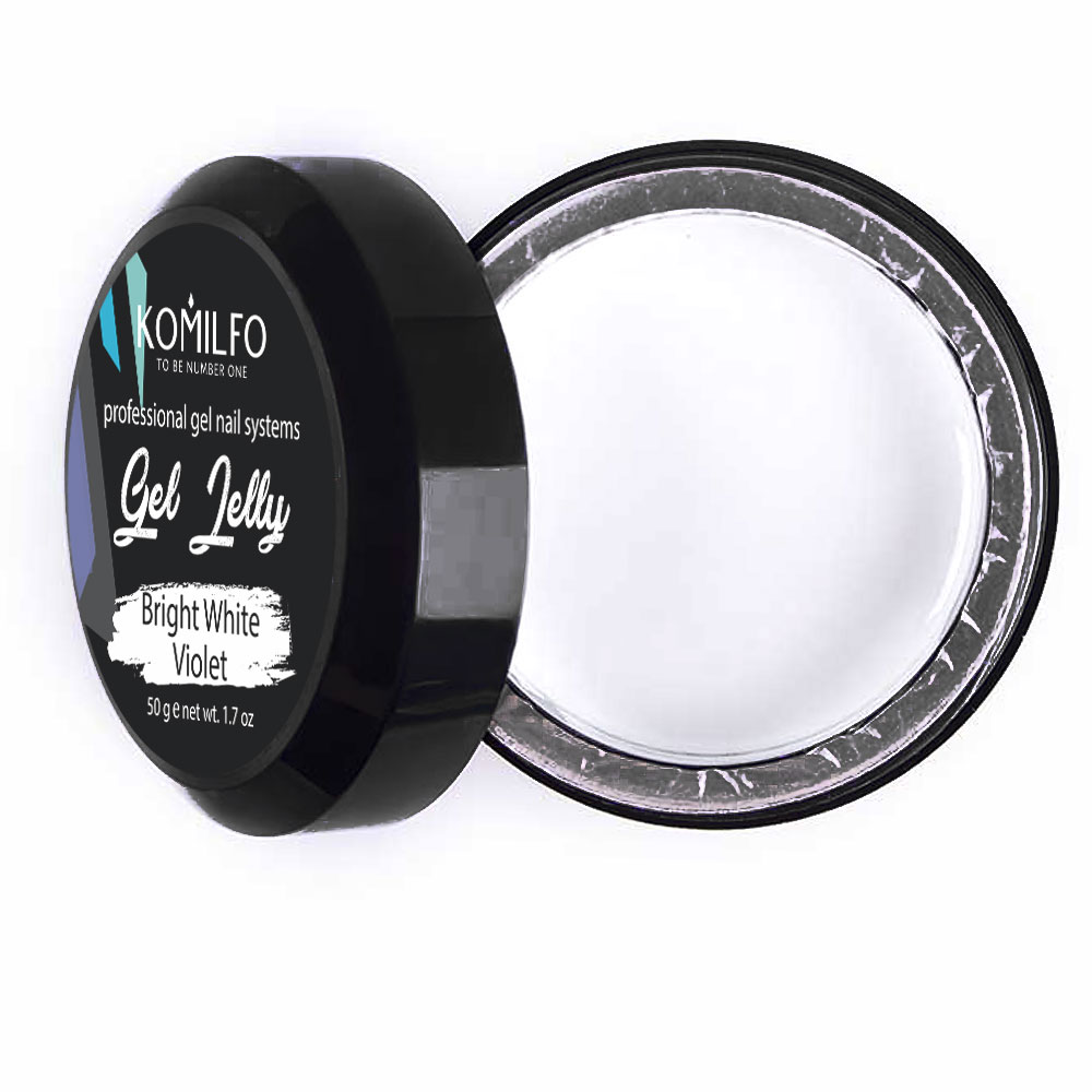 Моделюючий гель-желе Komilfo Gel Jelly Bright White Violet, 50 мл термін 12.2025