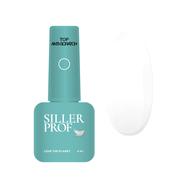 Топ для нігтів без подряпин Siller No Wipe Anti Scratch прозорий, 8 мл